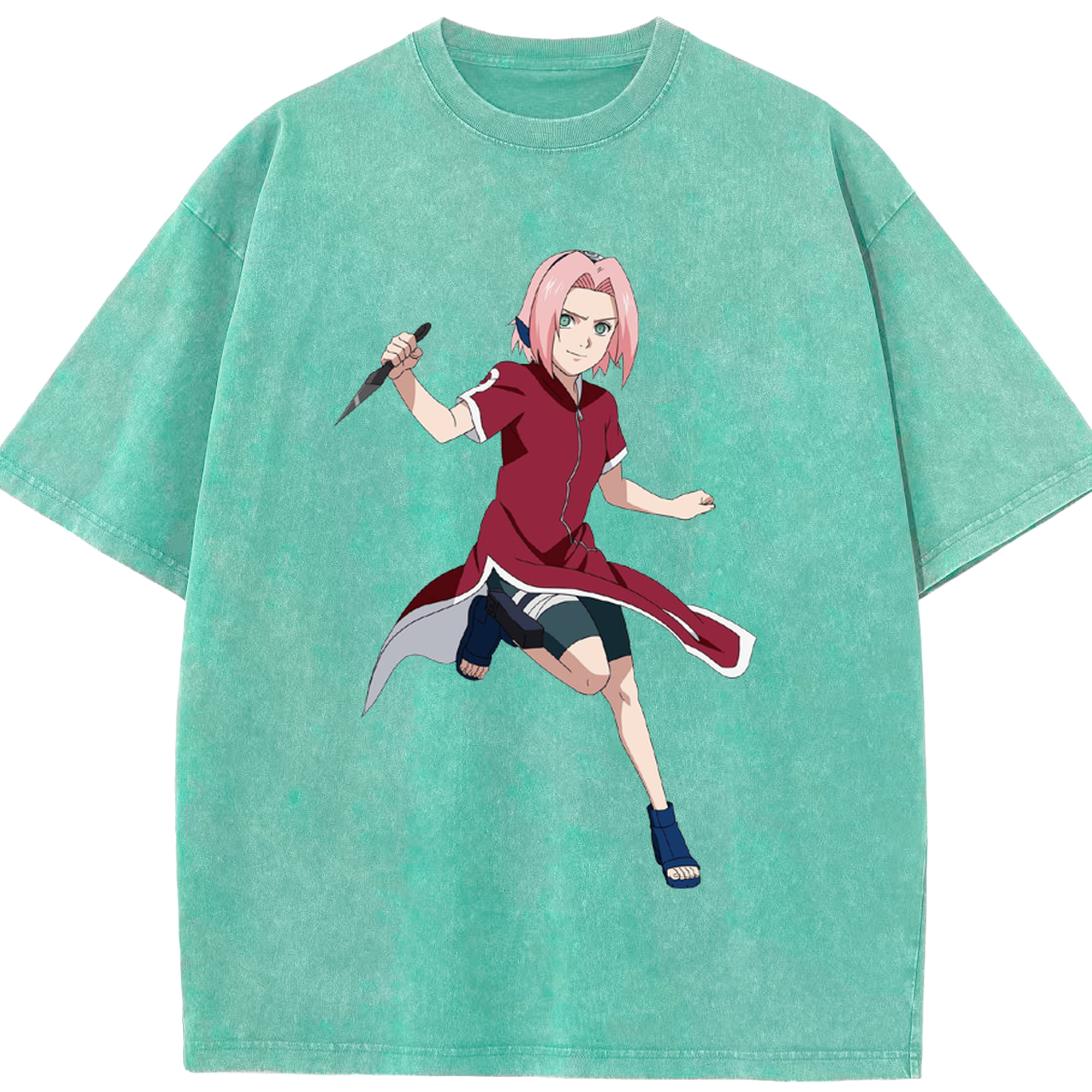 （画像用） NARUTO -ナルト- 春野サクラ Haruno Sakura 綿100% ヴィンテージ風 半袖Tシャツ（フロントプリント）